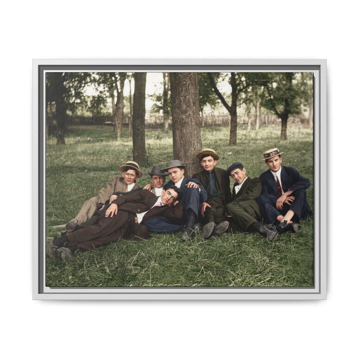 hommes 005 | Framed Vintage Photo - Matte Canvas