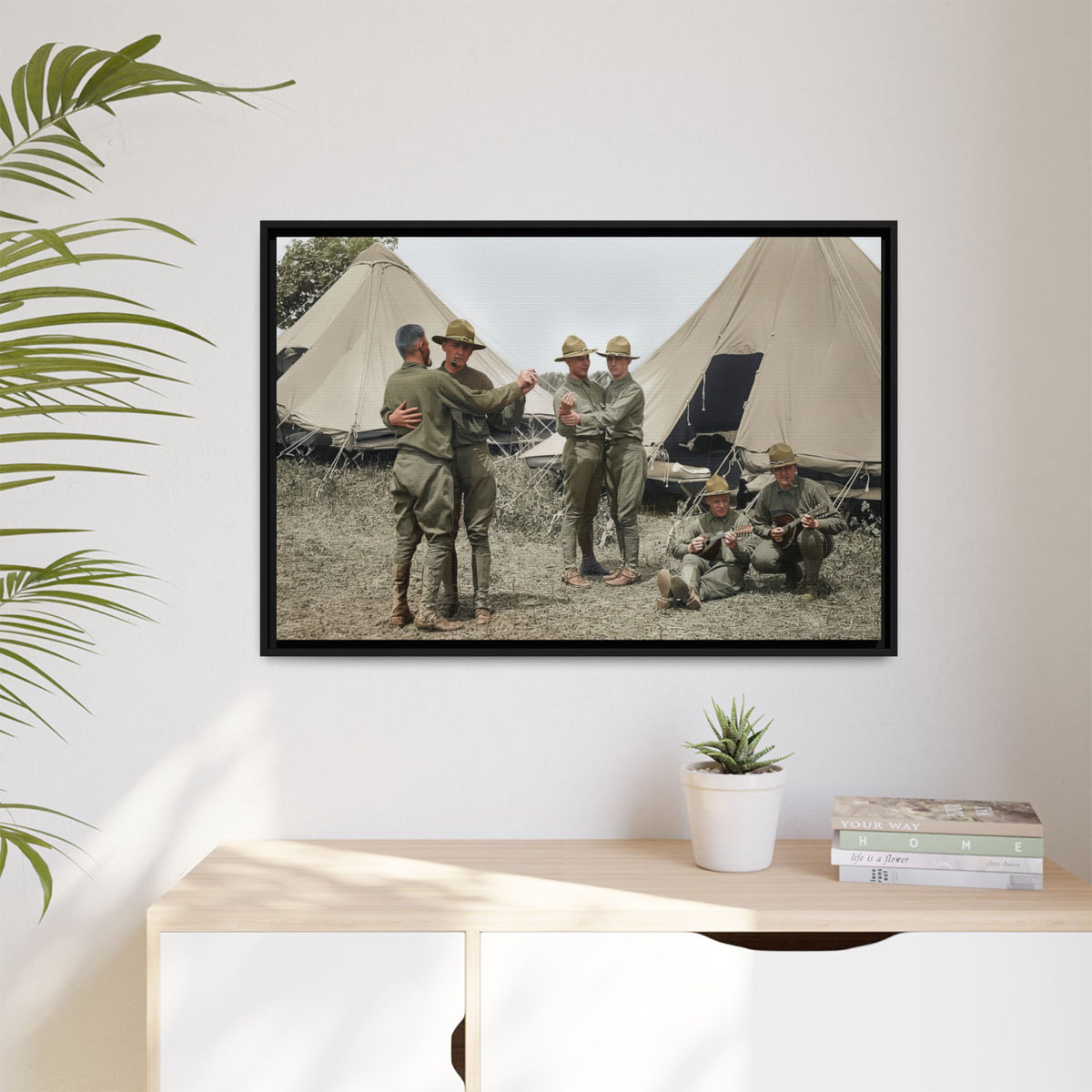 hommes 006 | Framed Vintage Photo - Matte Canvas