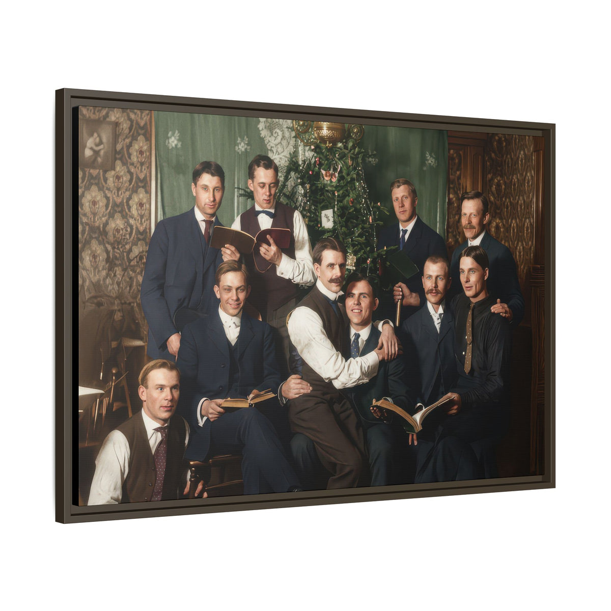 hommes 001 | Framed Vintage Photo - Matte Canvas