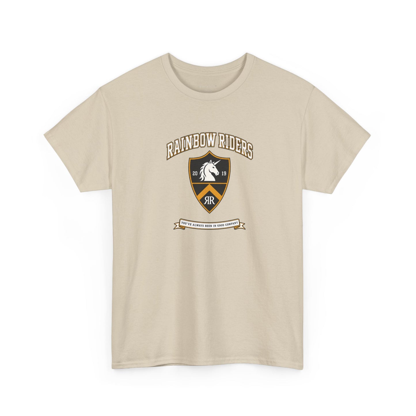 Rainbow Riders Heritage Crest T-Shirt | Est. 2019 LGBTQ+ Collegiate Tee