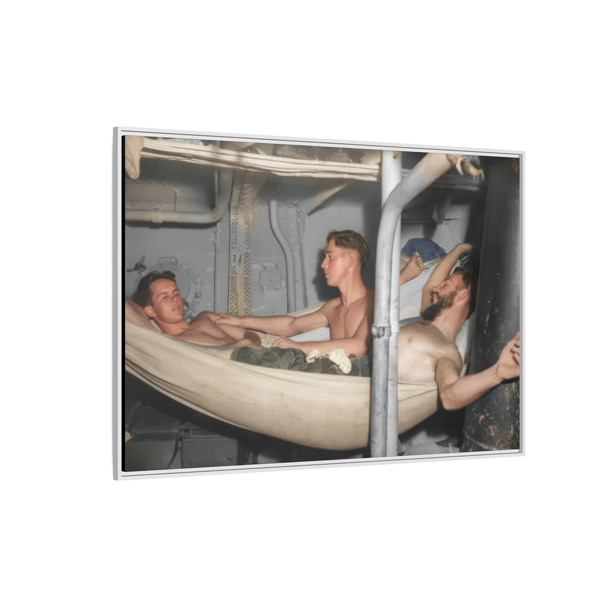 hommes 004 | Framed Vintage Photo - Matte Canvas