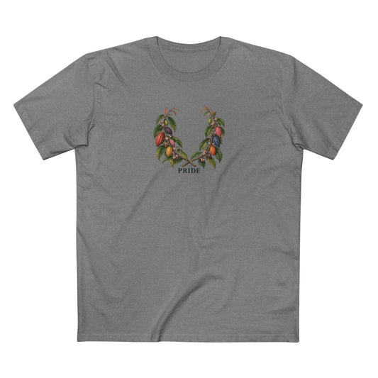 Ghanaian Cocoa Pride T-Shirt — LGBTQ+ Botanical Laurel Wreath