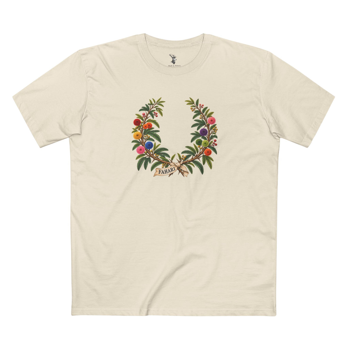 Kenyan Acacia Fahari Pride T-Shirt | Swahili LGBTQ+ Laurel Wreath Tee