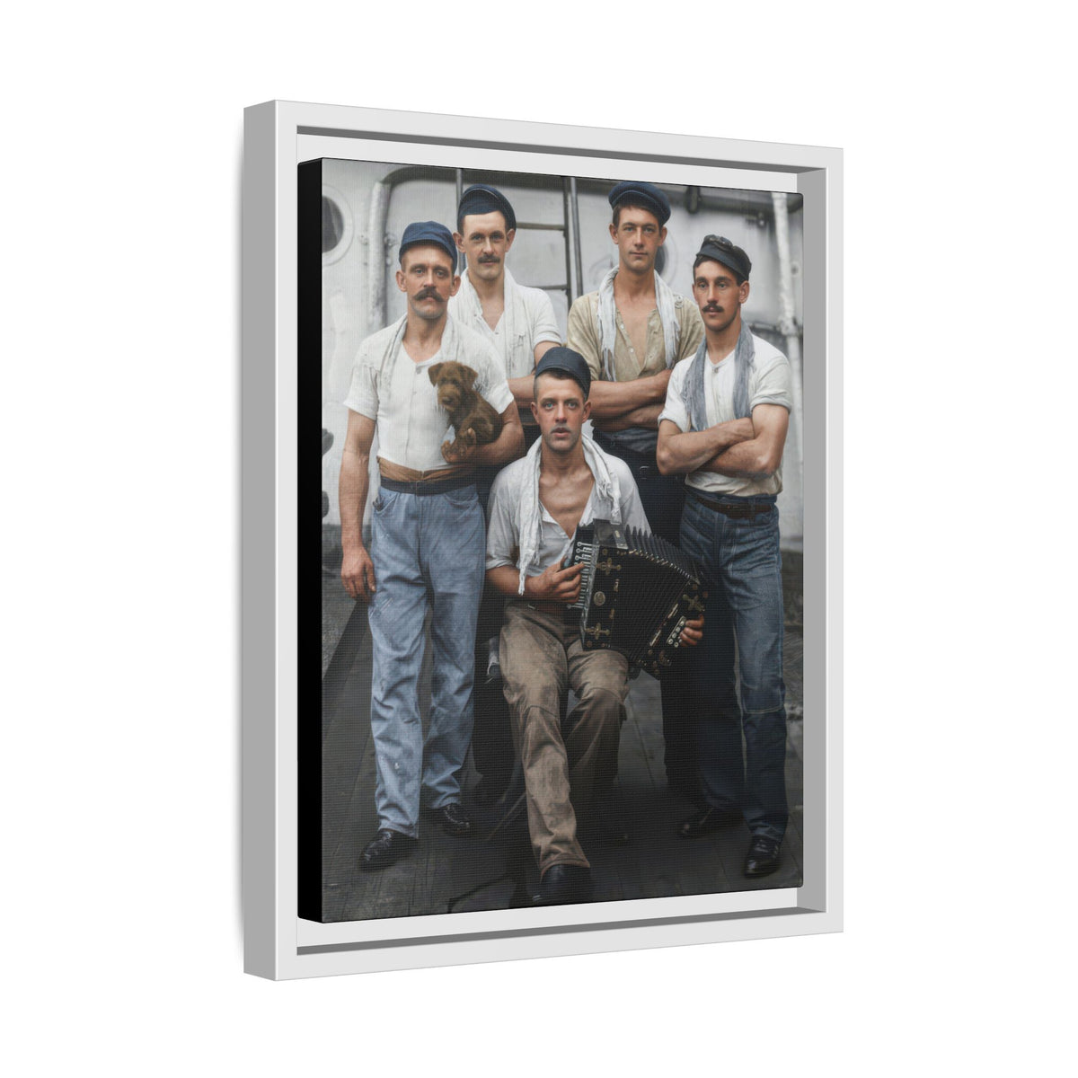 hommes 002 | Framed Vintage Photo - Matte Canvas