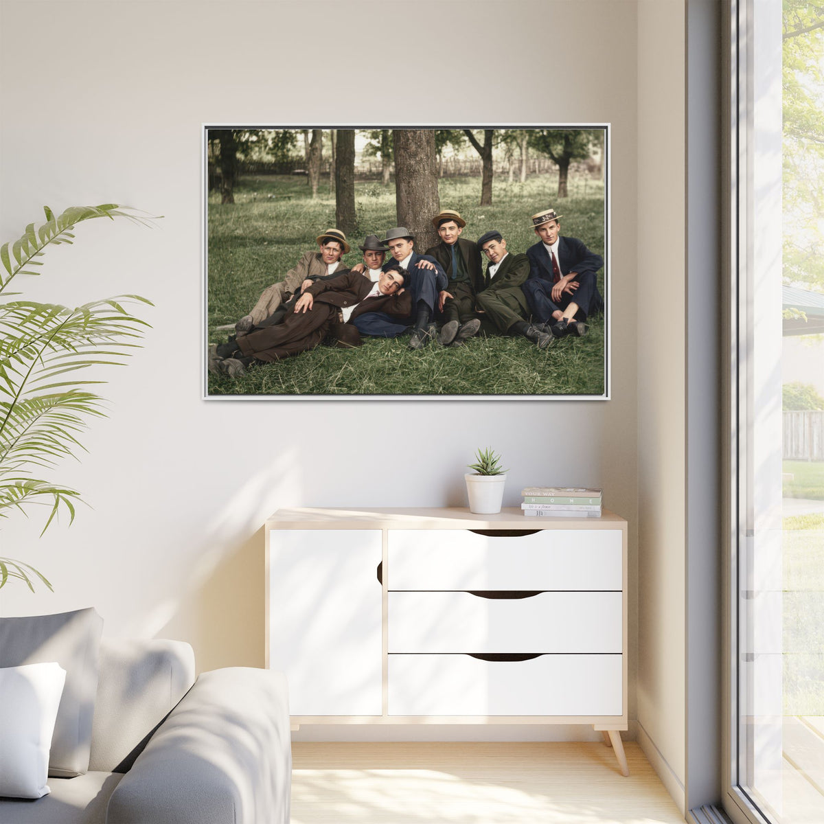 hommes 005 | Framed Vintage Photo - Matte Canvas
