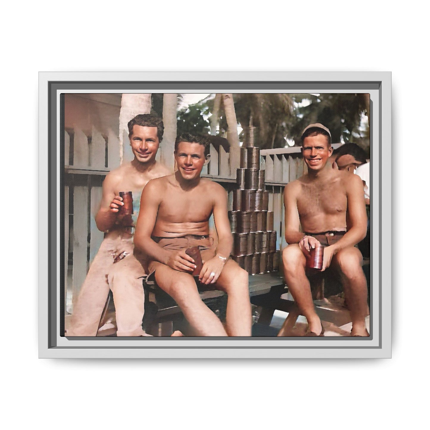 hommes 003 | Framed Vintage Photo - Matte Canvas