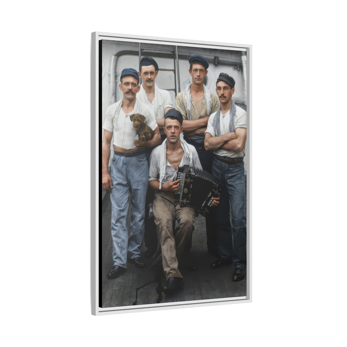 hommes 002 | Framed Vintage Photo - Matte Canvas