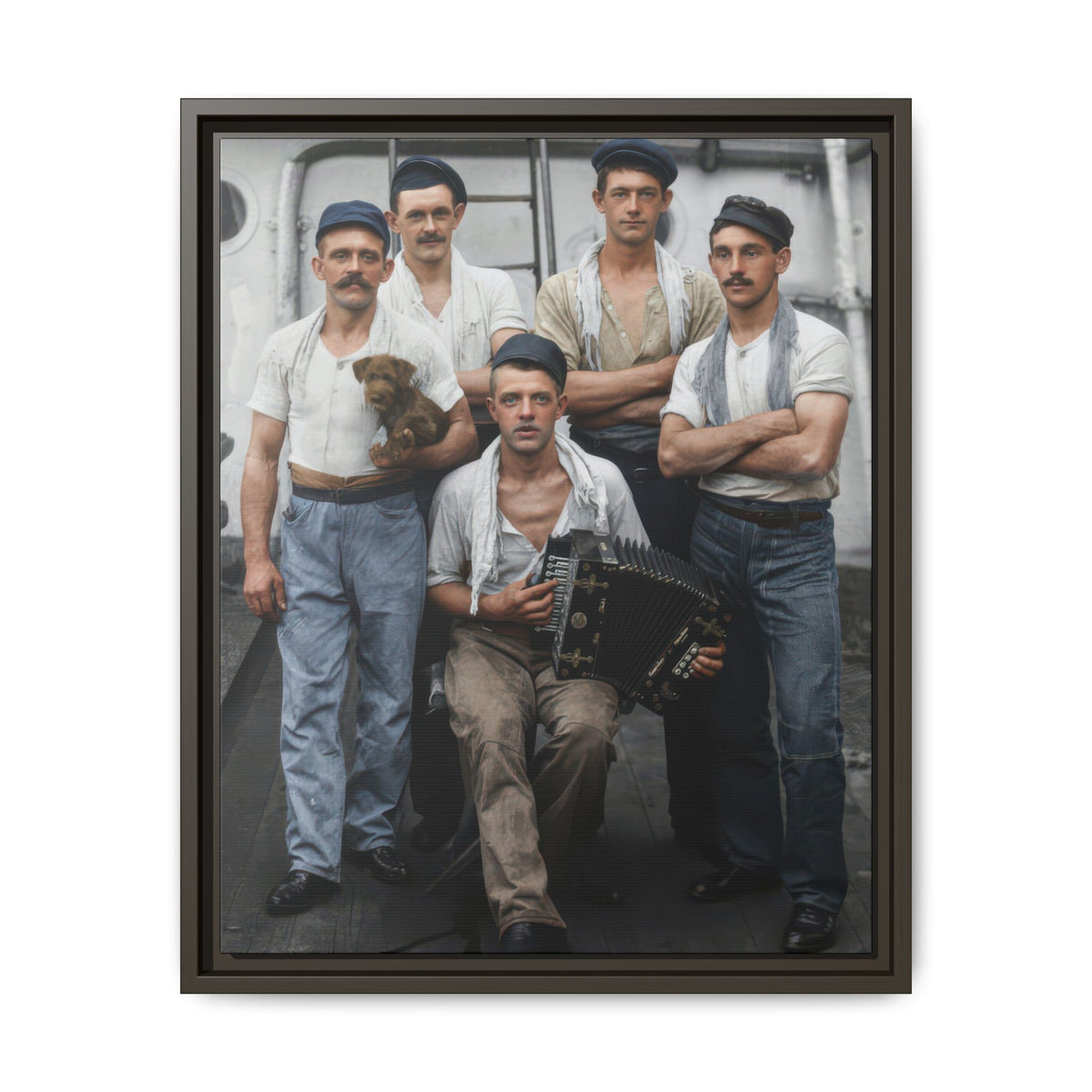 hommes 002 | Framed Vintage Photo - Matte Canvas