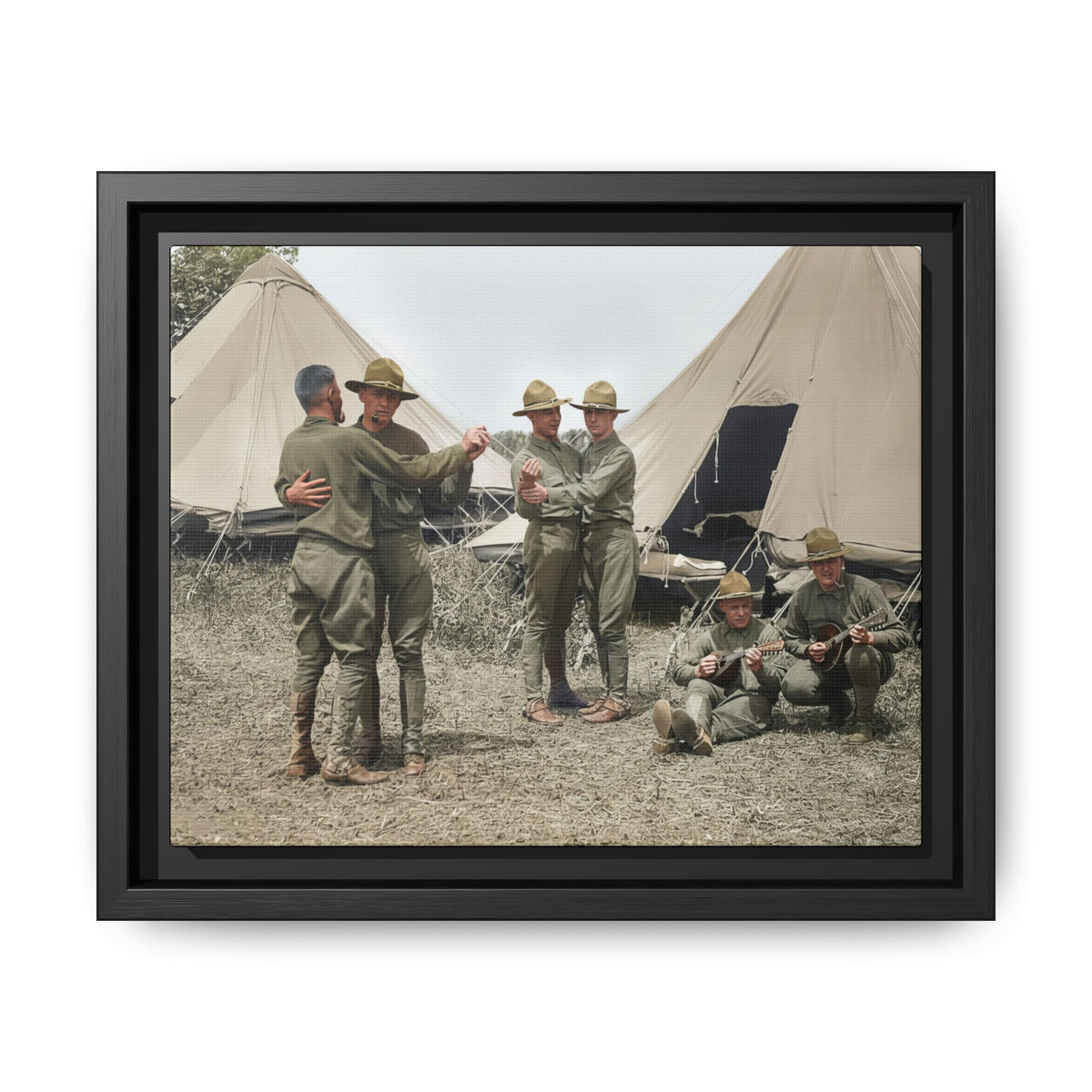 hommes 006 | Framed Vintage Photo - Matte Canvas