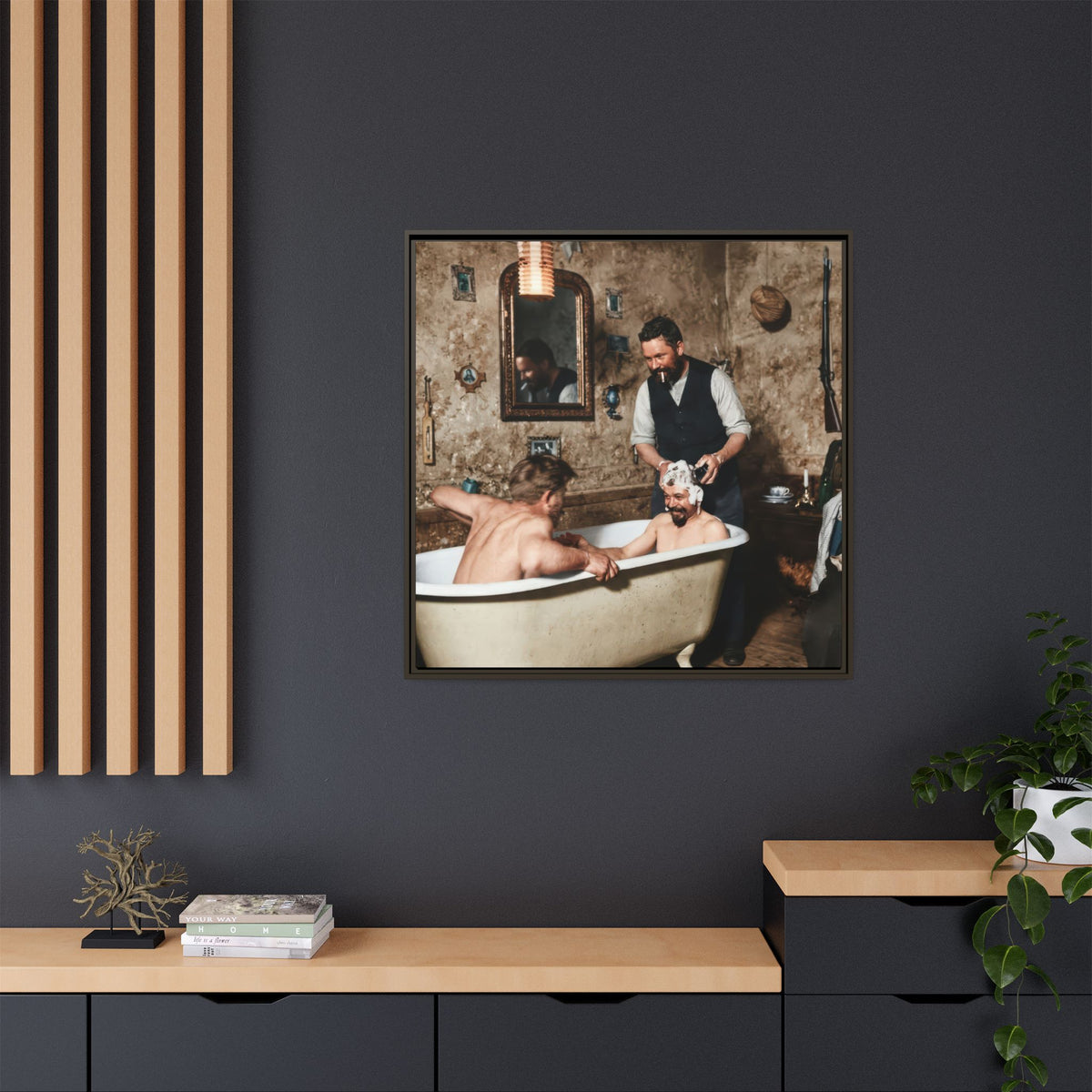 hommes 031 | Framed Vintage Photo - Matte Canvas2