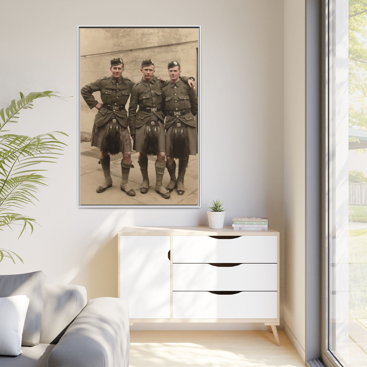 hommes 014 | Framed Vintage Photo - Matte Canvas