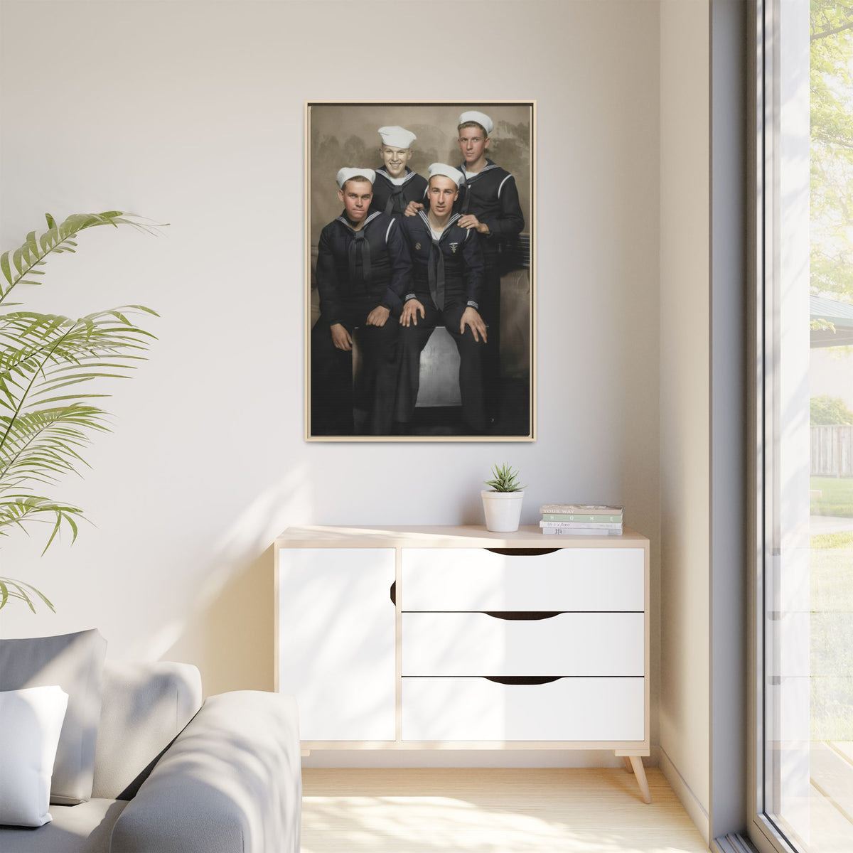 hommes 011 | Framed Vintage Photo - Matte Canvas
