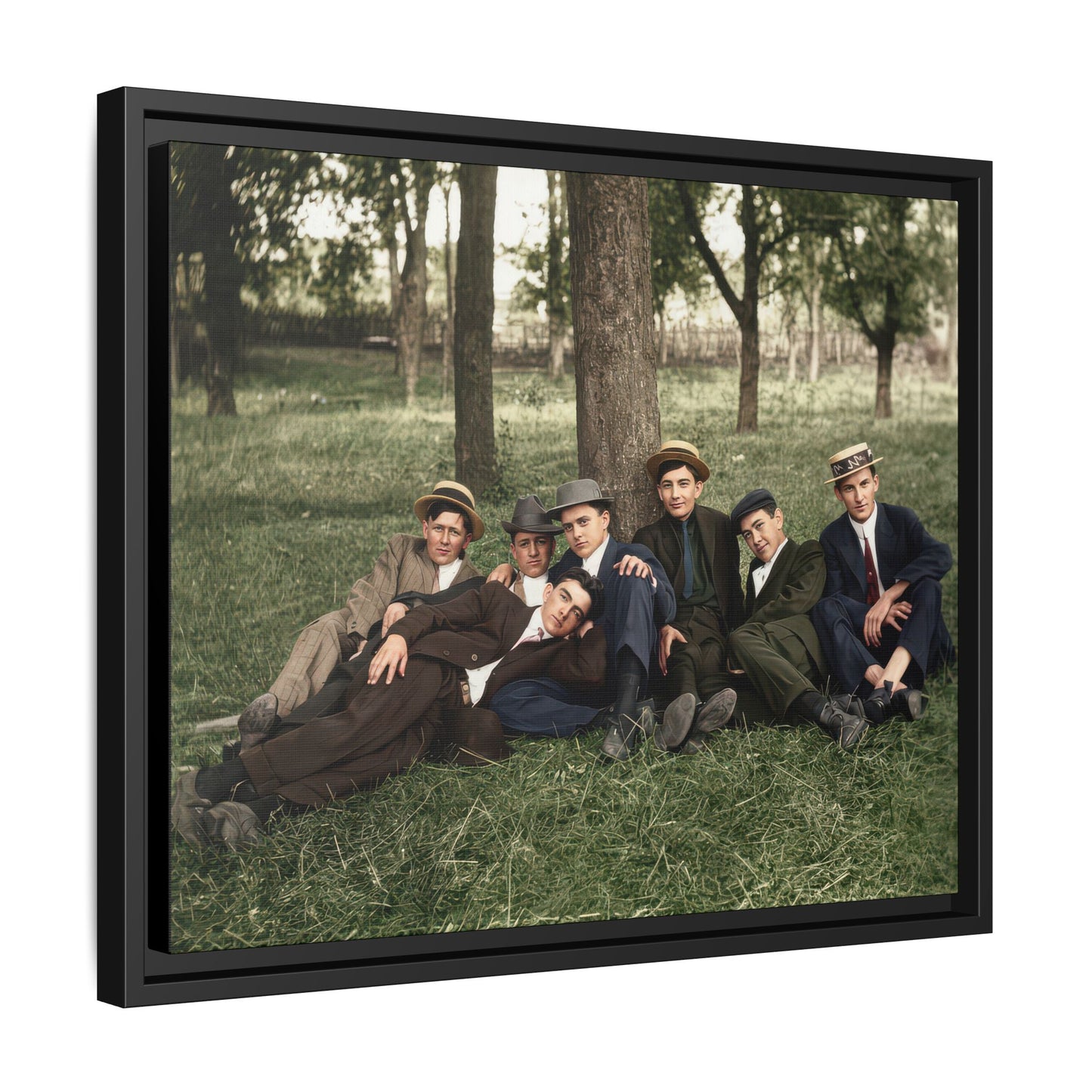 hommes 005 | Framed Vintage Photo - Matte Canvas