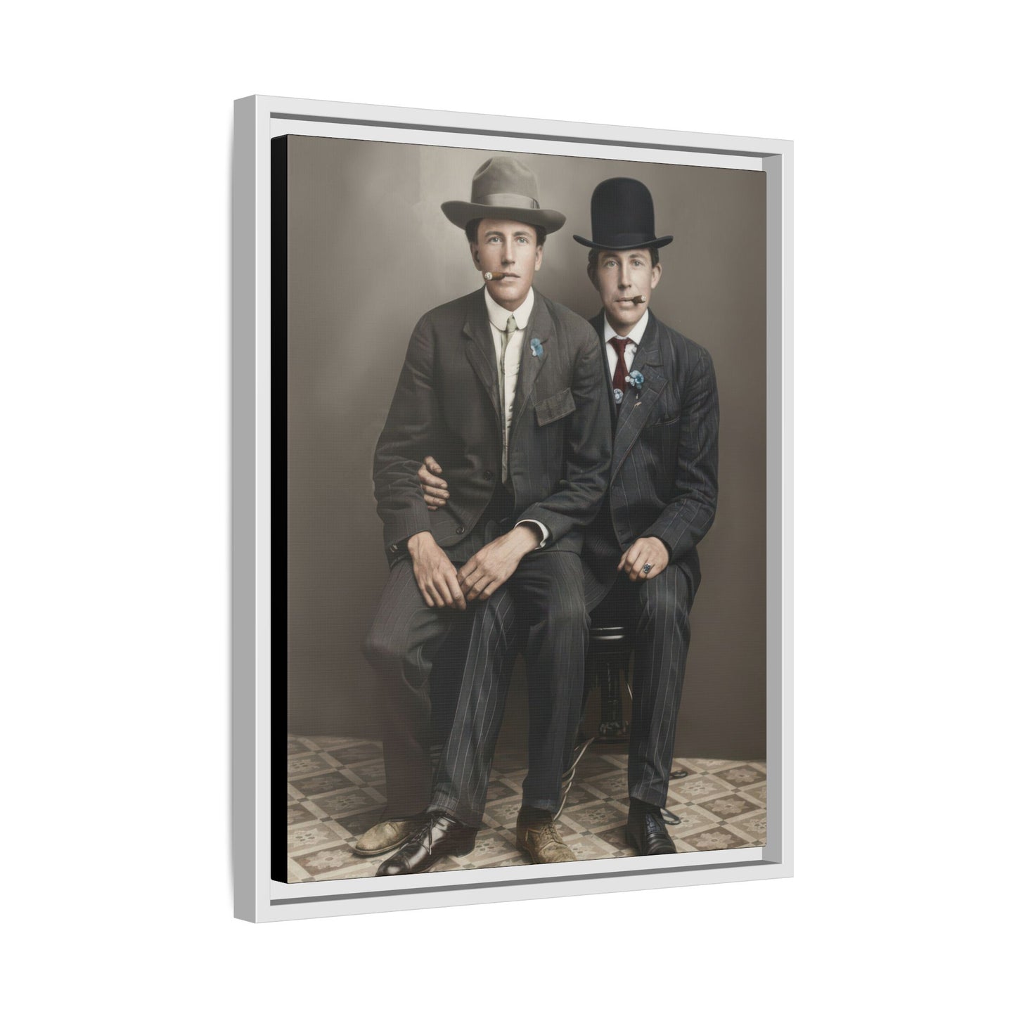 paire 083 | Framed Vintage Photo - Matte Canvas