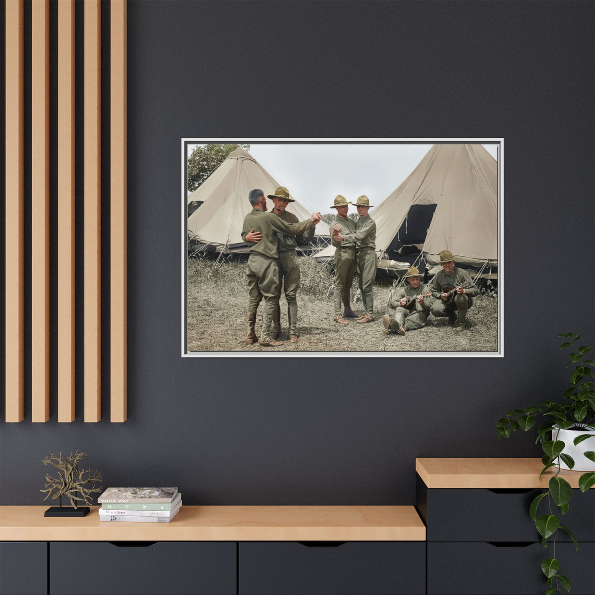 hommes 006 | Framed Vintage Photo - Matte Canvas