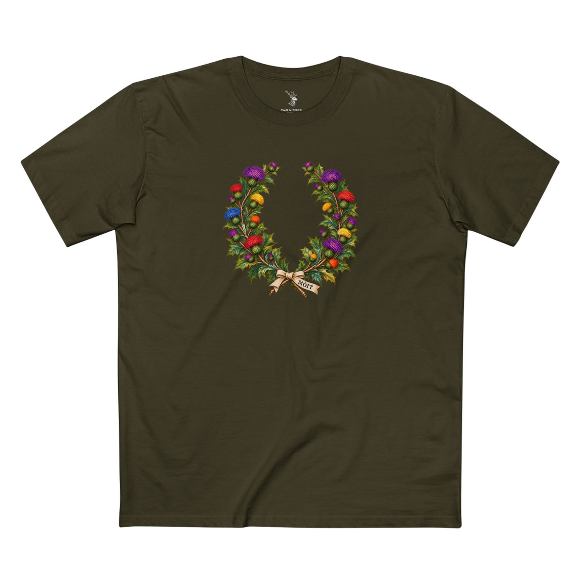 Scottish Thistle Mòit Pride T-Shirt | LGBTQ+ Gaelic Laurel Wreath Tee