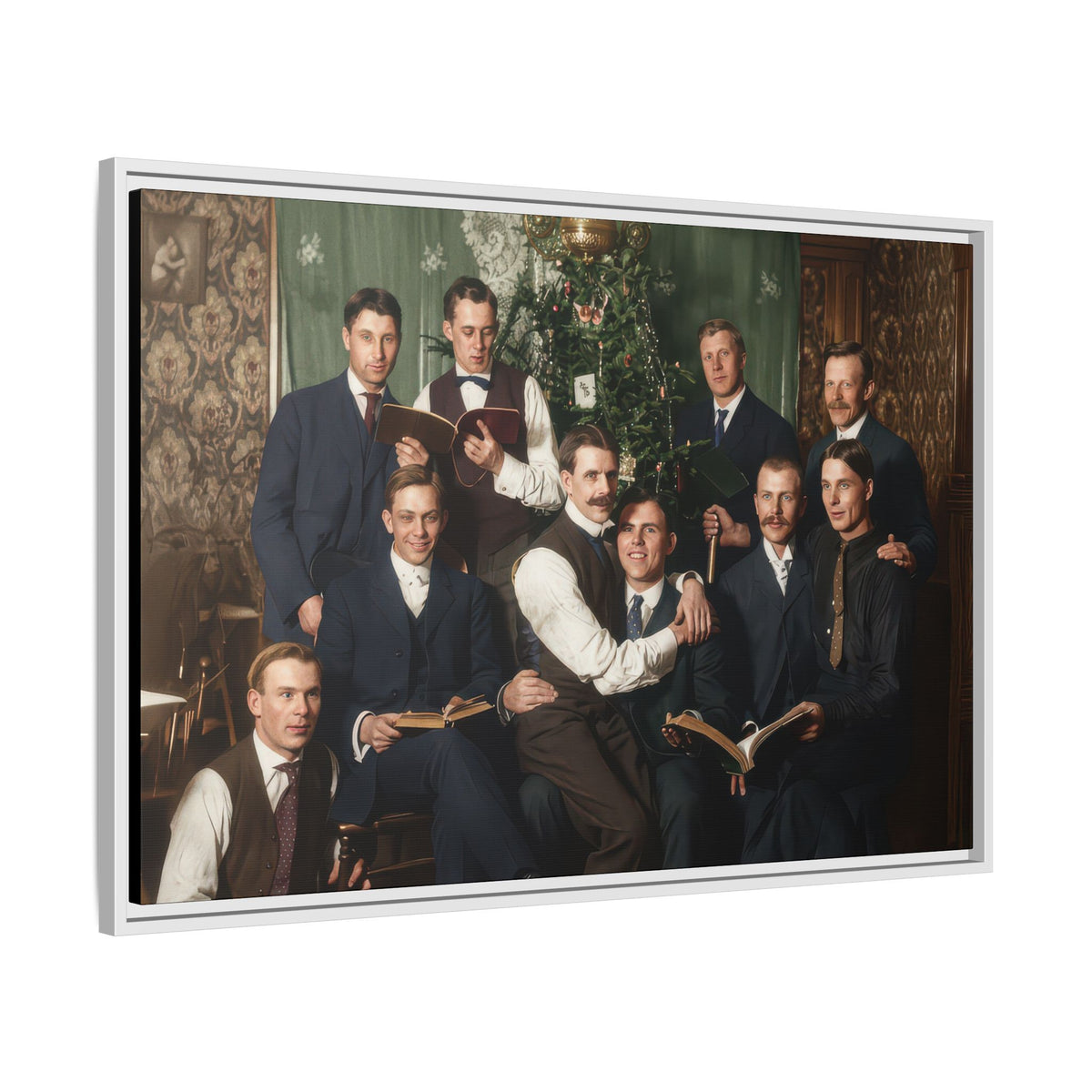 hommes 001 | Framed Vintage Photo - Matte Canvas