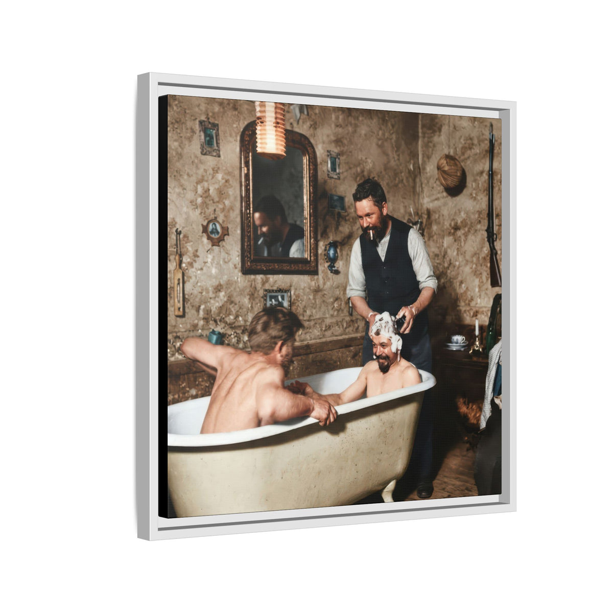 hommes 031 | Framed Vintage Photo - Matte Canvas2
