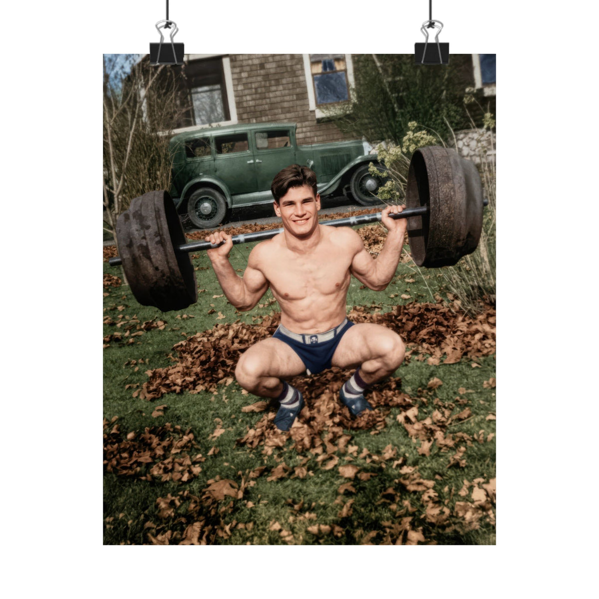 Vintage Strongman Weightlifting Matte Vertical Poster