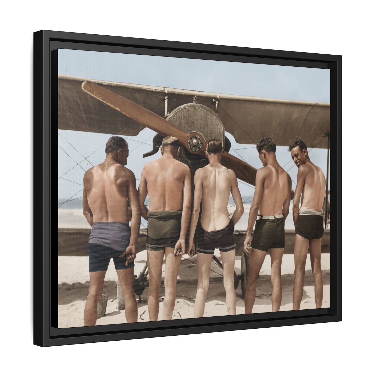 hommes 019 | Framed Vintage Photo - Matte Canvas