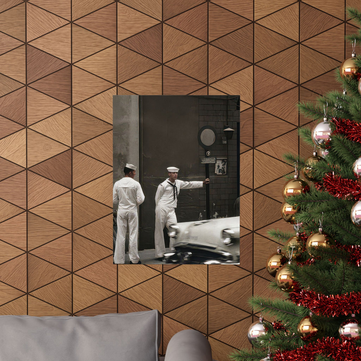 Paire 151 | Two Sailors Outside a Storefront | Vintage Photography Poster