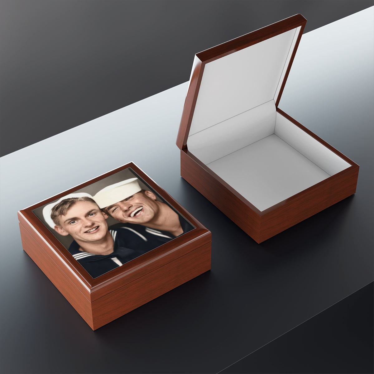 Paire 154 | Vintage Photobooth Series | Two Smiling Sailors Keepsake Box