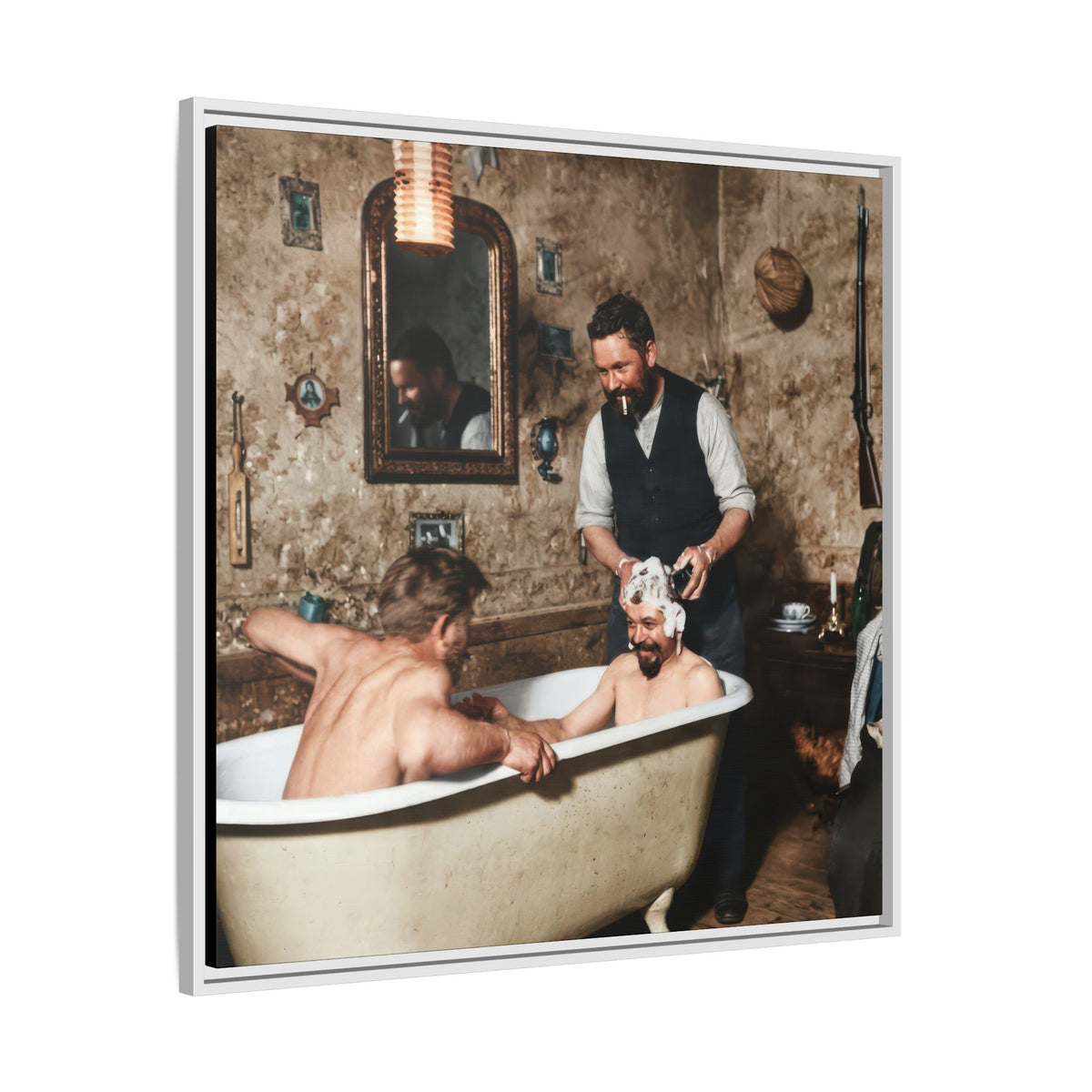 hommes 031 | Framed Vintage Photo - Matte Canvas2
