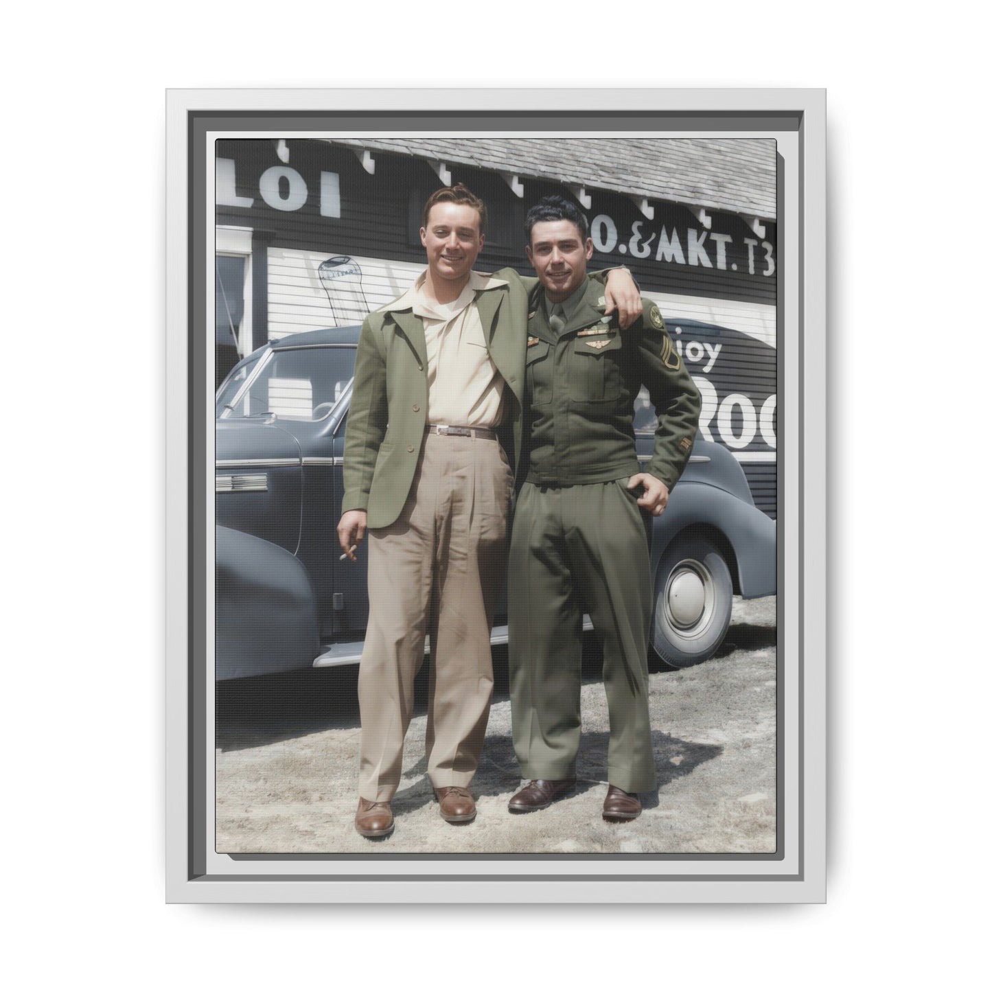 Vintage companionship portrait mid century historical photograph canvas wall art
