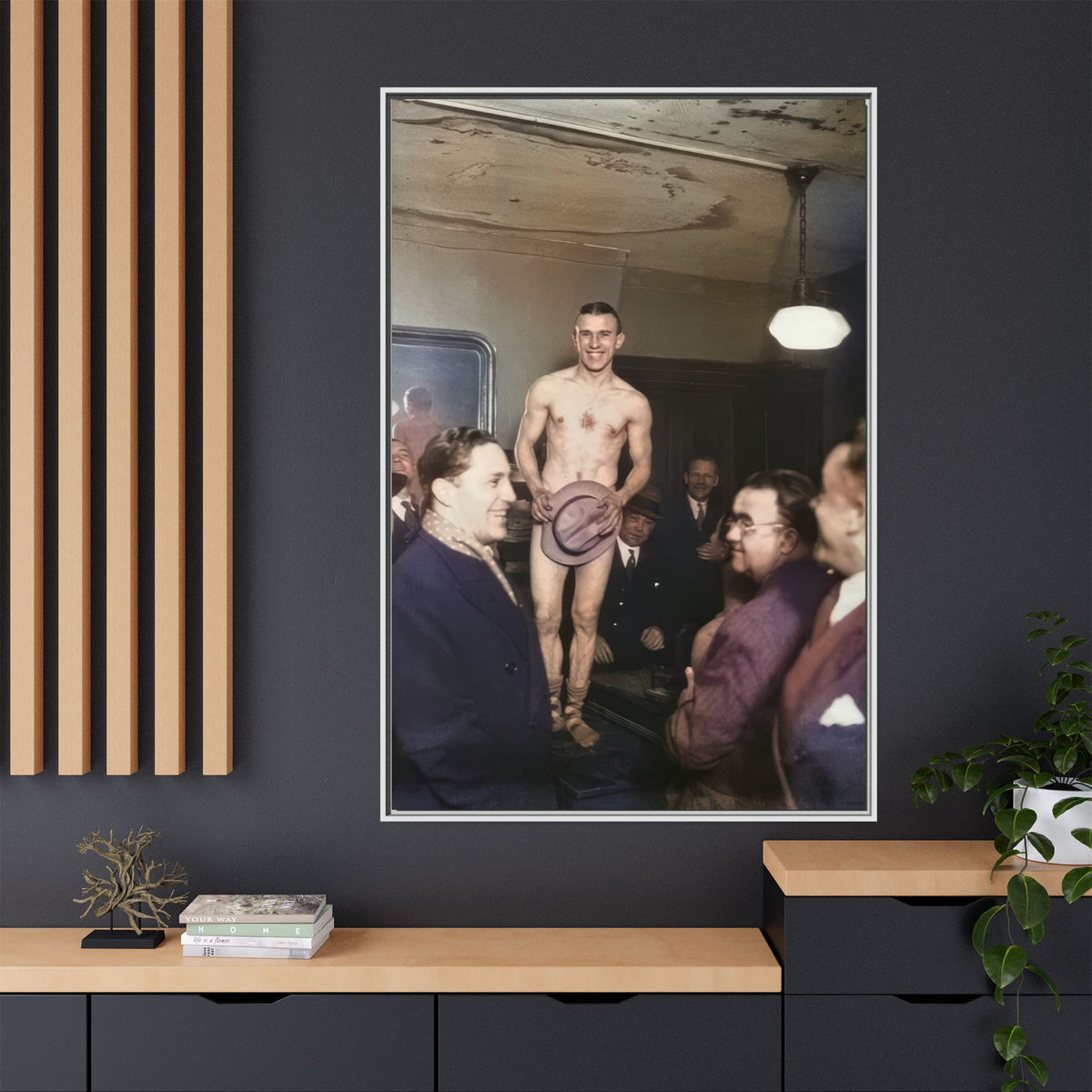 hommes 017 | Framed Vintage Photo - Matte Canvas