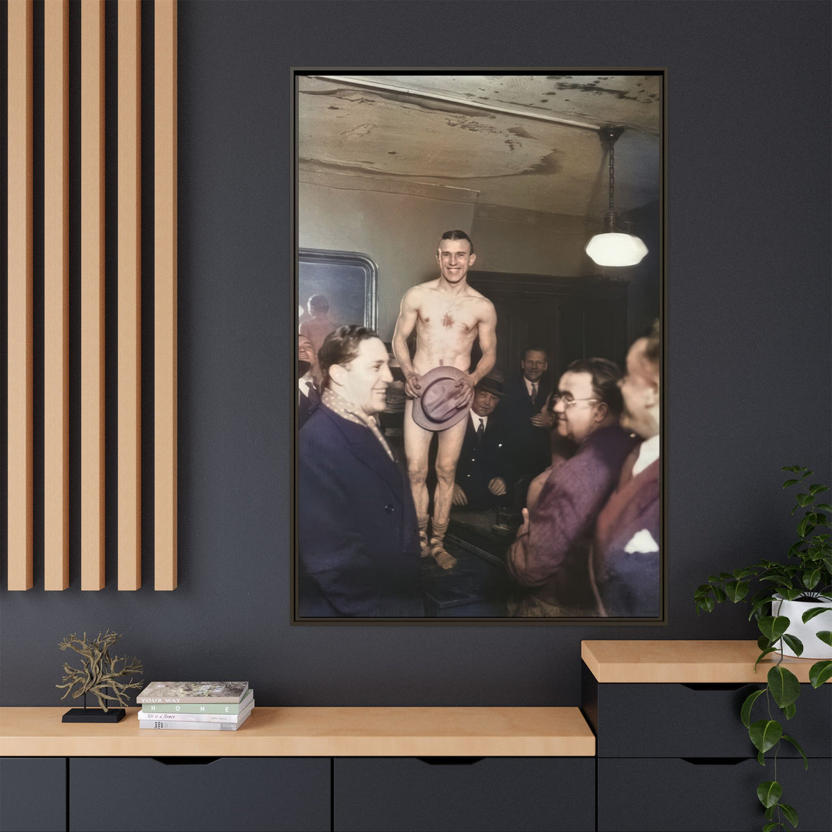 hommes 017 | Framed Vintage Photo - Matte Canvas