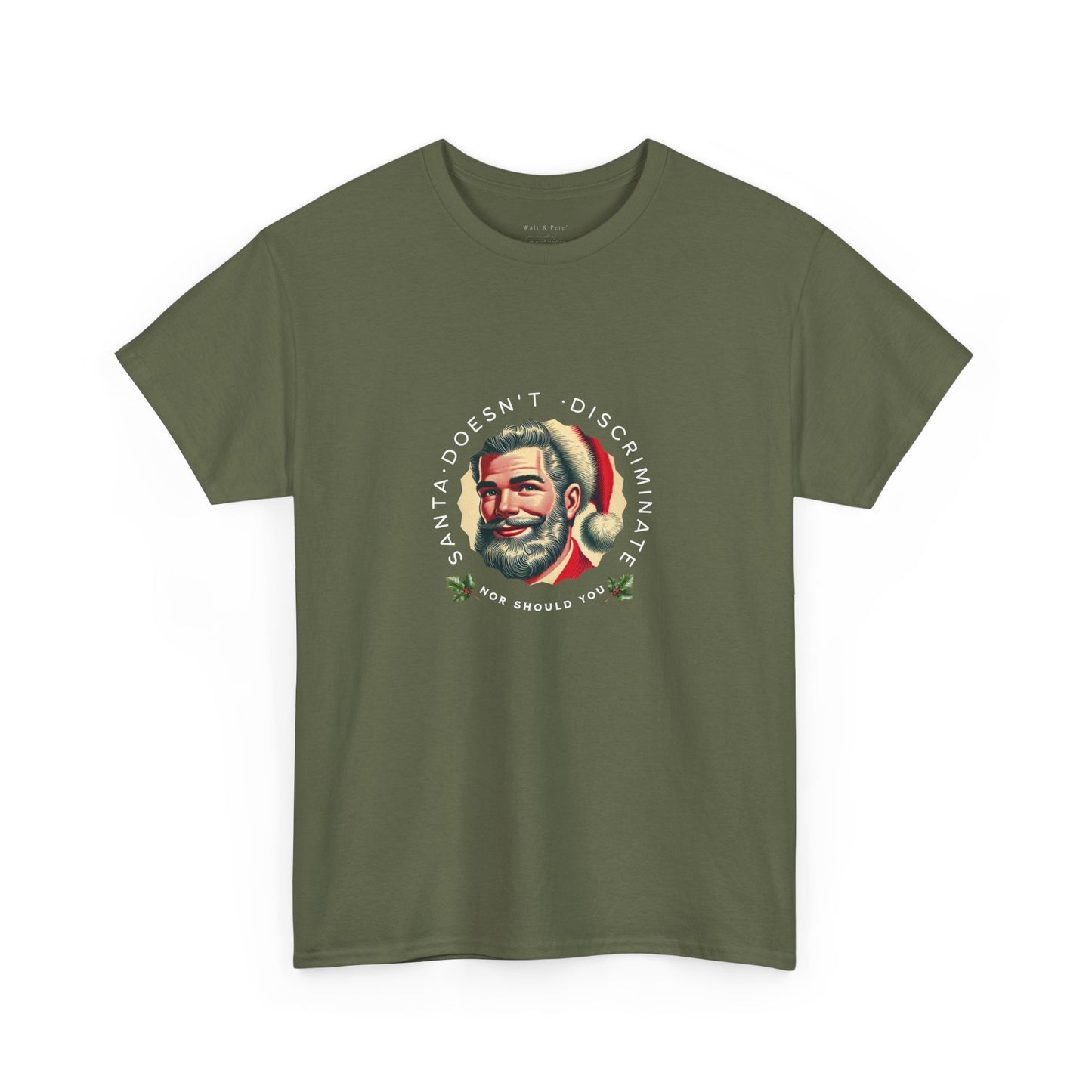 Santa Doesn’t Discriminate Graphic T-Shirt | LGBTQ Equality Holiday Tee