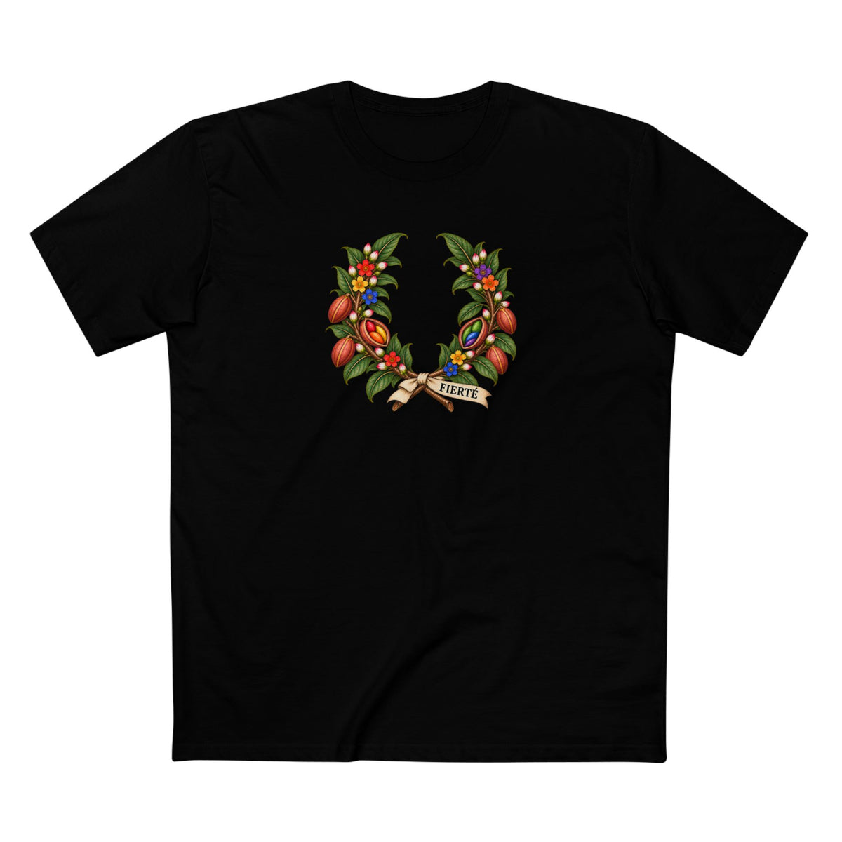 Guinean Kola Fierté Pride Laurel Wreath T-Shirt — Welcome & Connection
