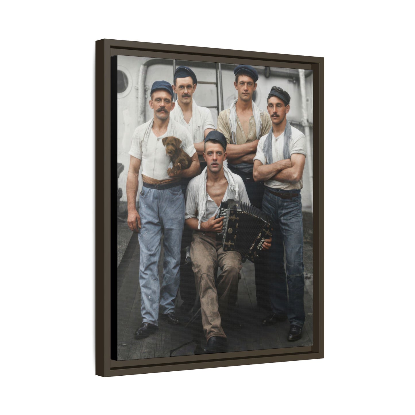 hommes 002 | Framed Vintage Photo - Matte Canvas