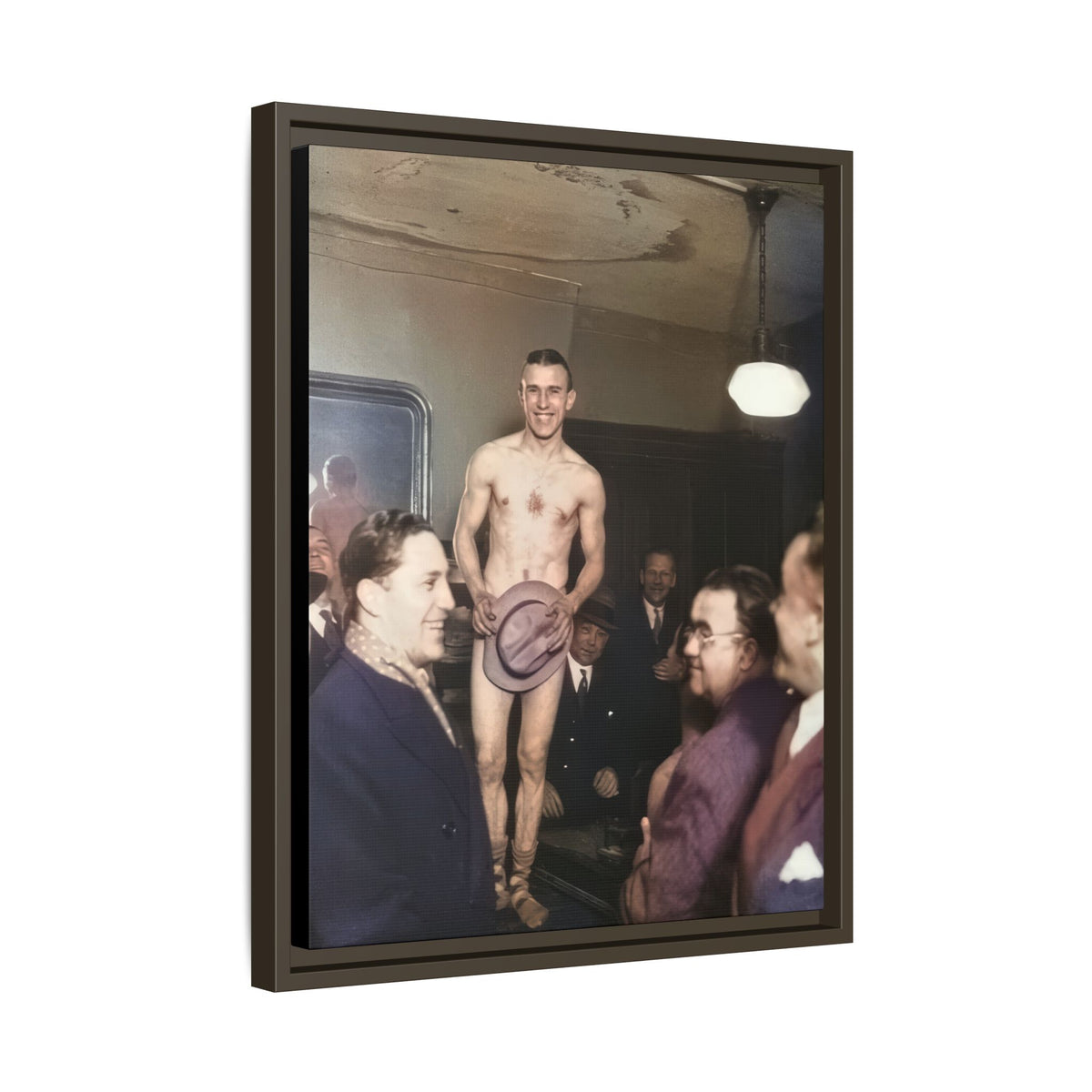 hommes 017 | Framed Vintage Photo - Matte Canvas