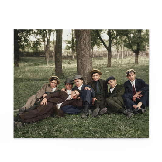 Discover seven men beneath the trees in Walt & Pete’s LGBTQ+ heritage jigsaw puzzle, a thoughtful gift for queer photo fans, partners, and chosen family.