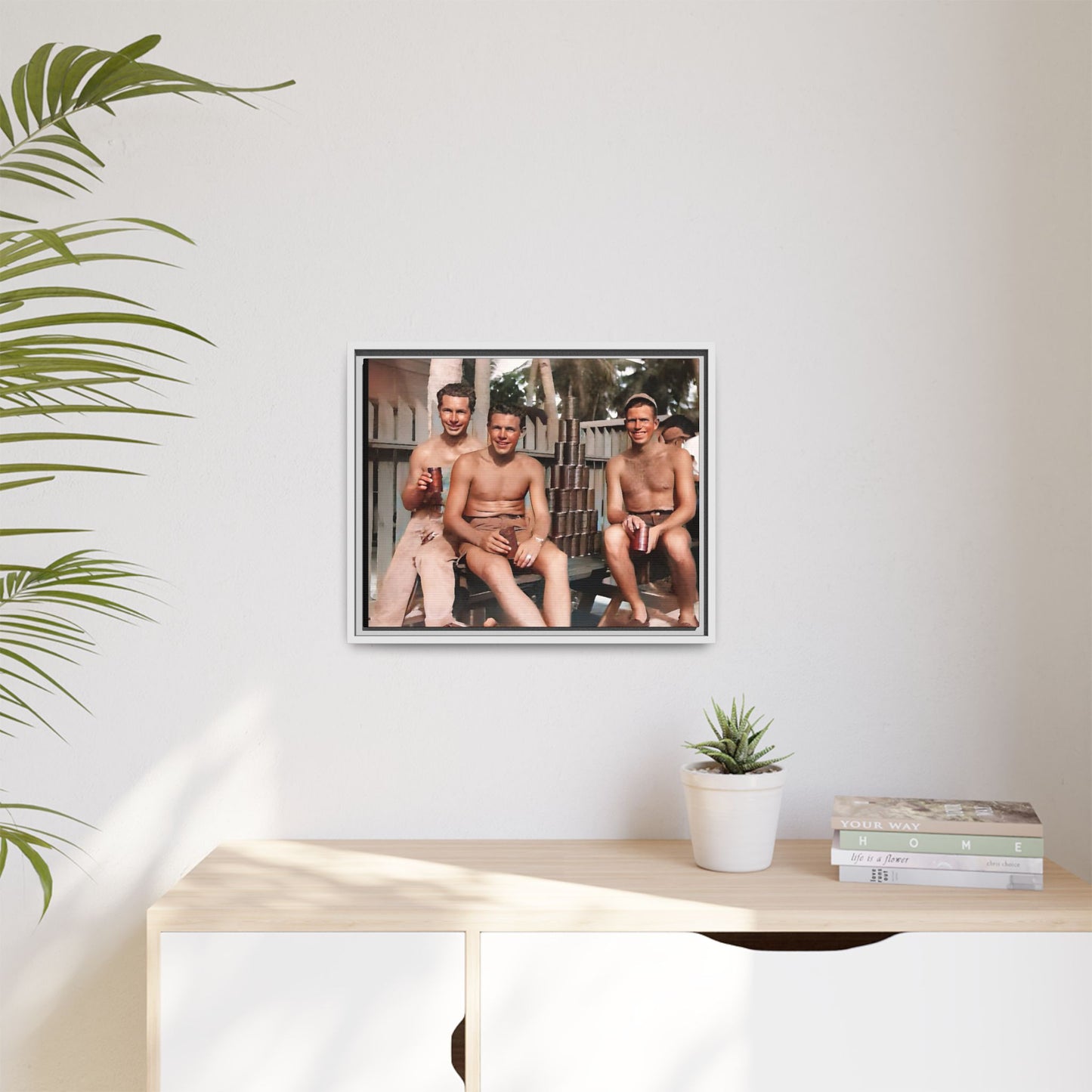 hommes 003 | Framed Vintage Photo - Matte Canvas