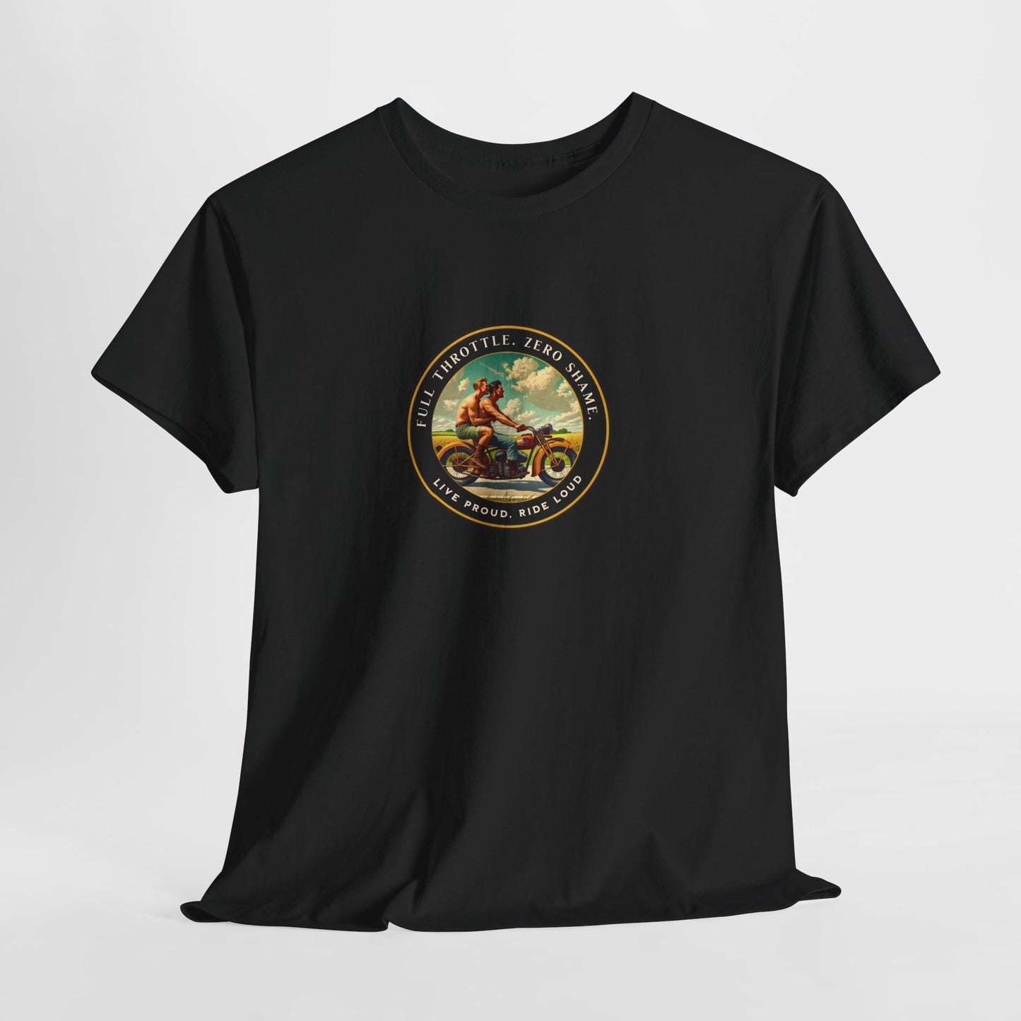 Open Highway Motorcycle Pride T-Shirt | Vintage Rider Graphic Tee | LGBTQ Biker Shirt