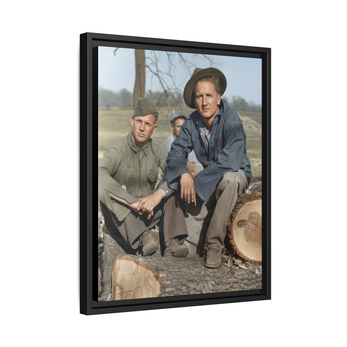 hommes 020 | Framed Vintage Photo - Matte Canvas