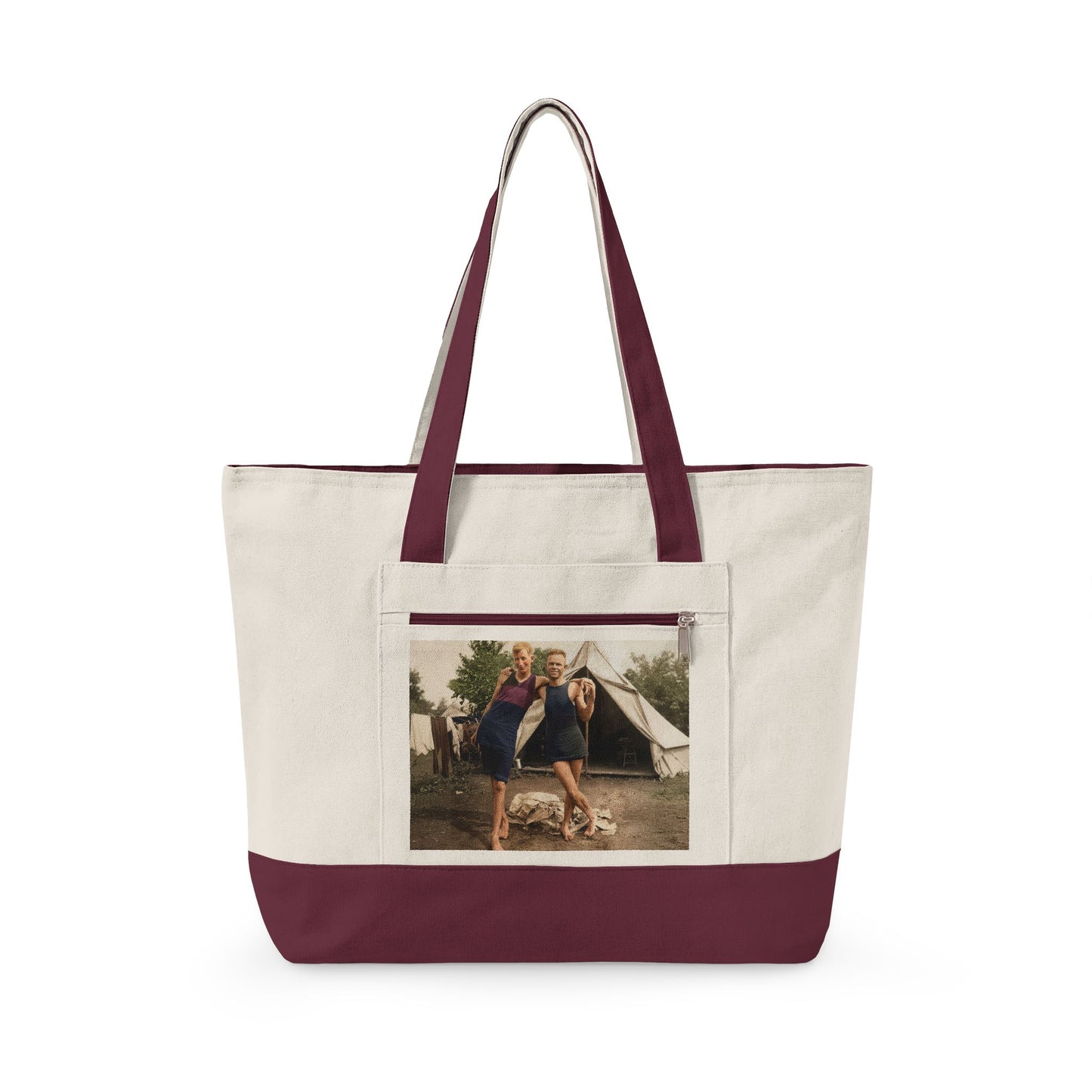 Beach Day Zippered Canvas Tote | nager 040