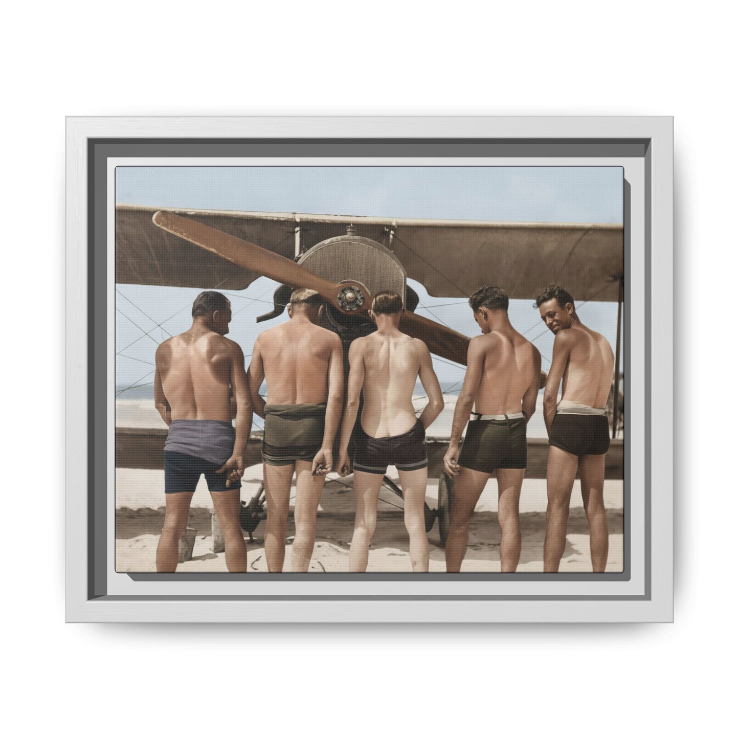 hommes 019 | Framed Vintage Photo - Matte Canvas