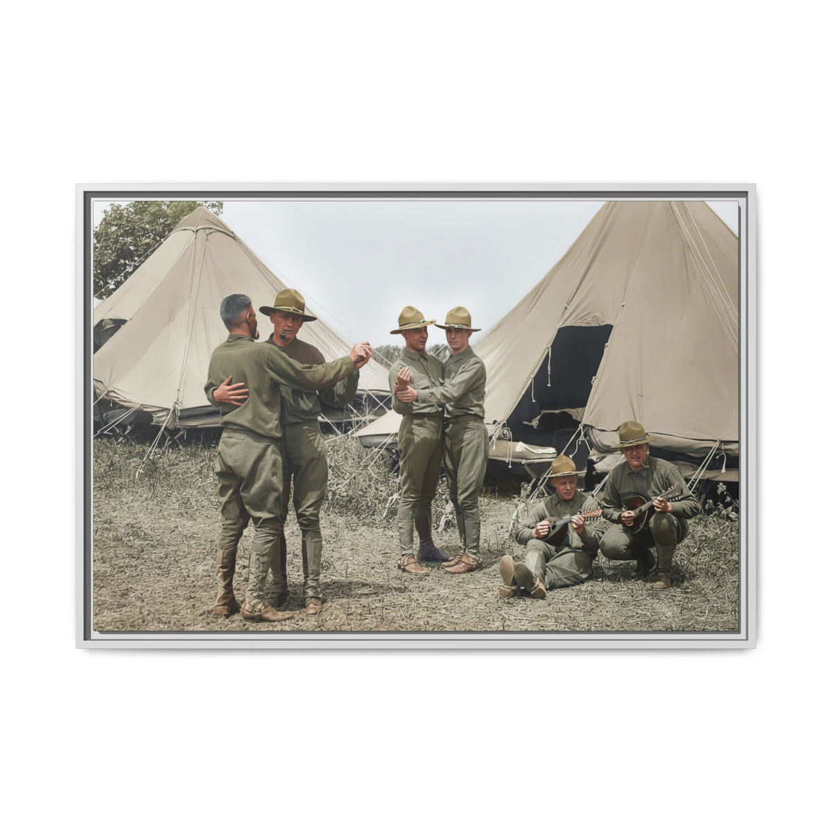 hommes 006 | Framed Vintage Photo - Matte Canvas