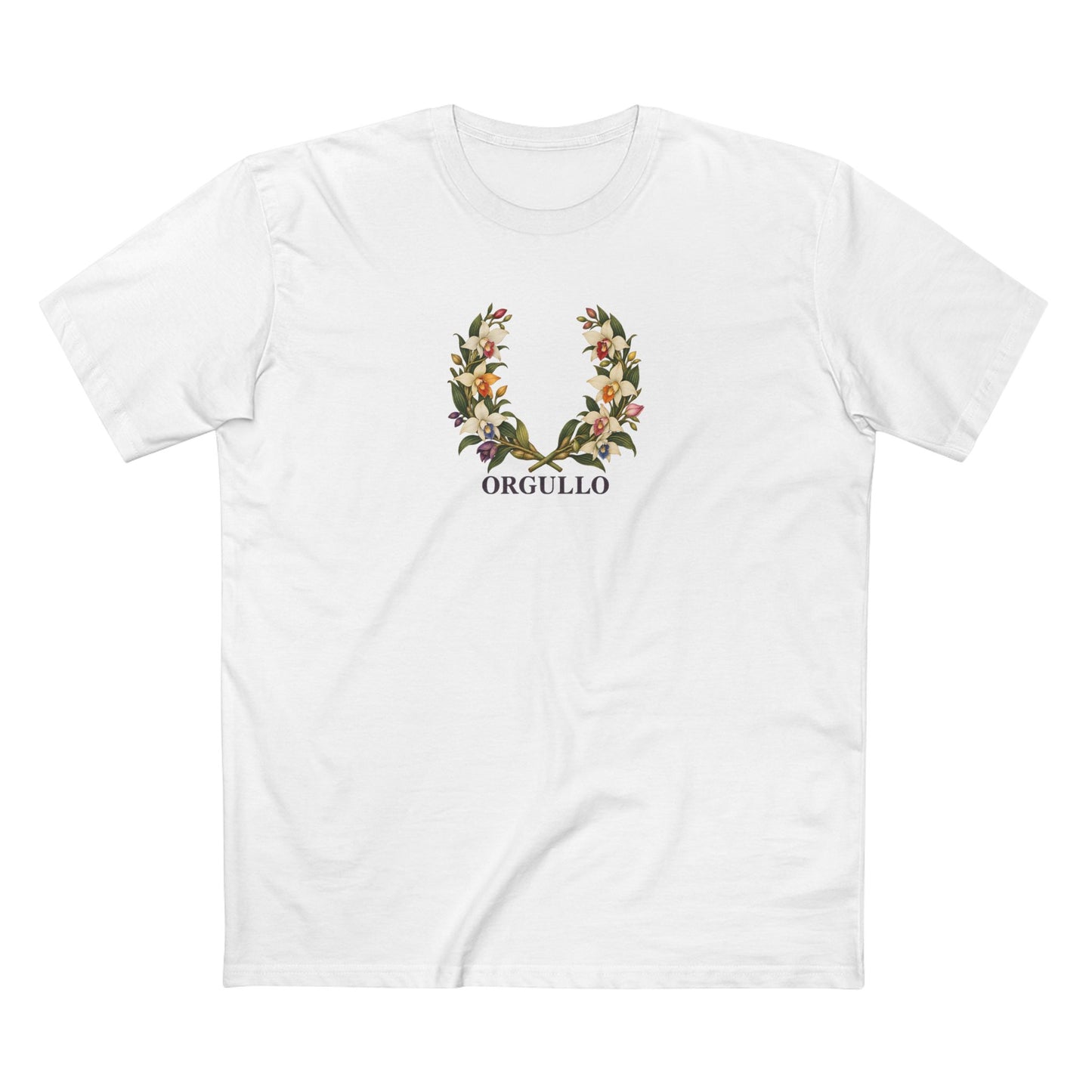 Guatemalan Monja Blanca Pride T-Shirt | ORGULLO Botanical Wreath Tee