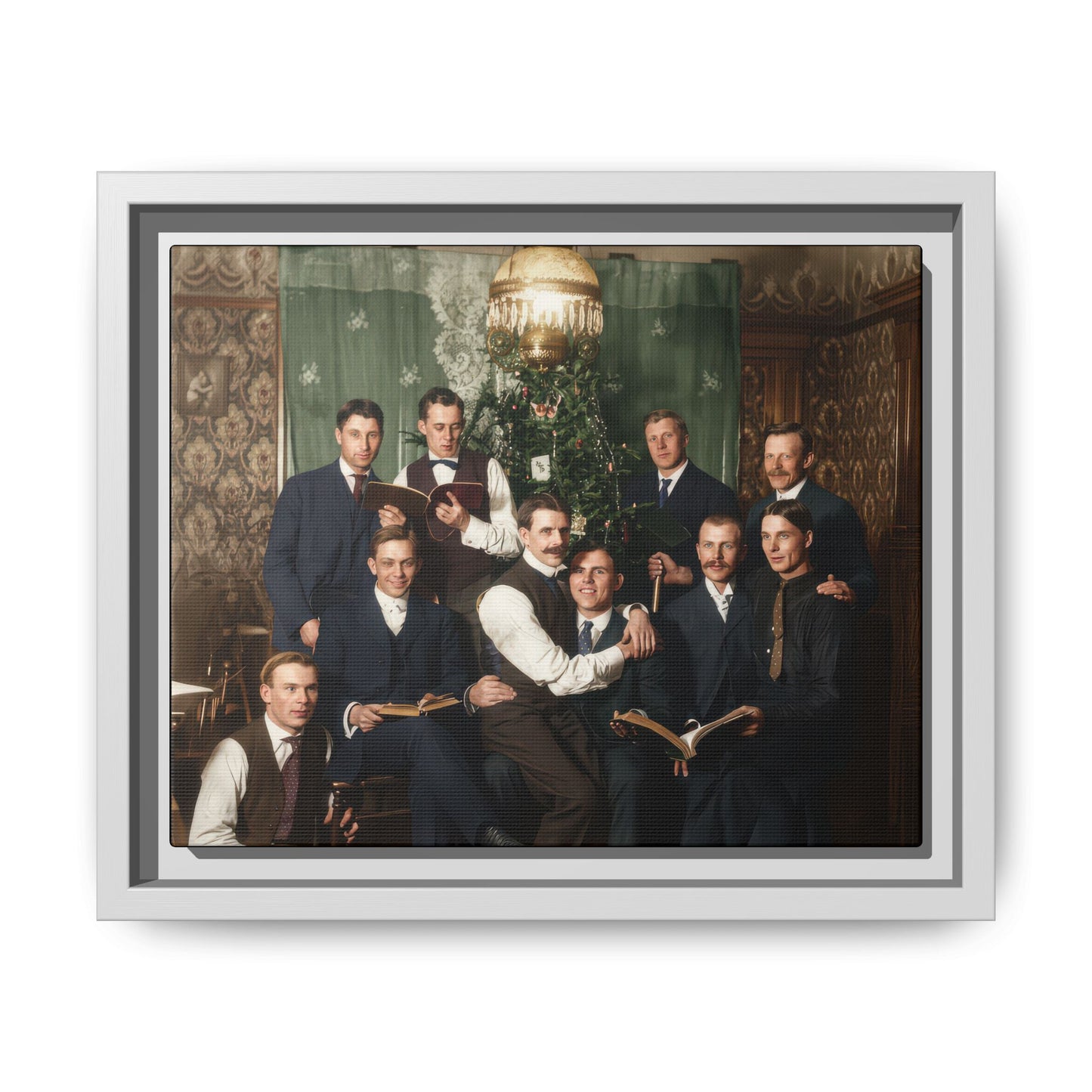 hommes 001 | Framed Vintage Photo - Matte Canvas