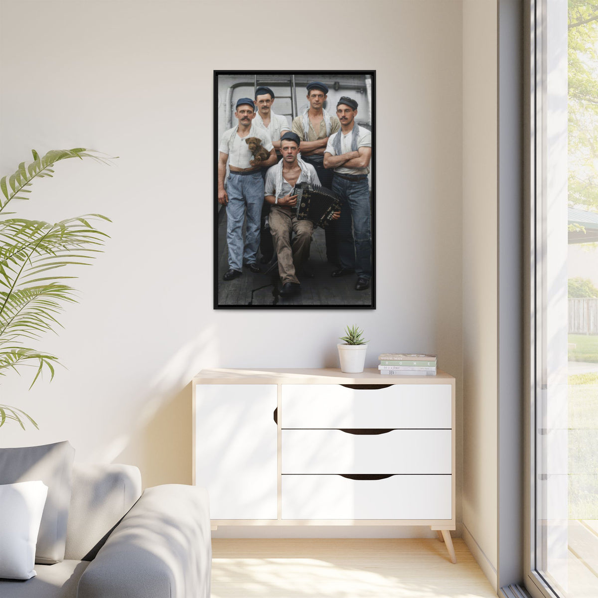 hommes 002 | Framed Vintage Photo - Matte Canvas