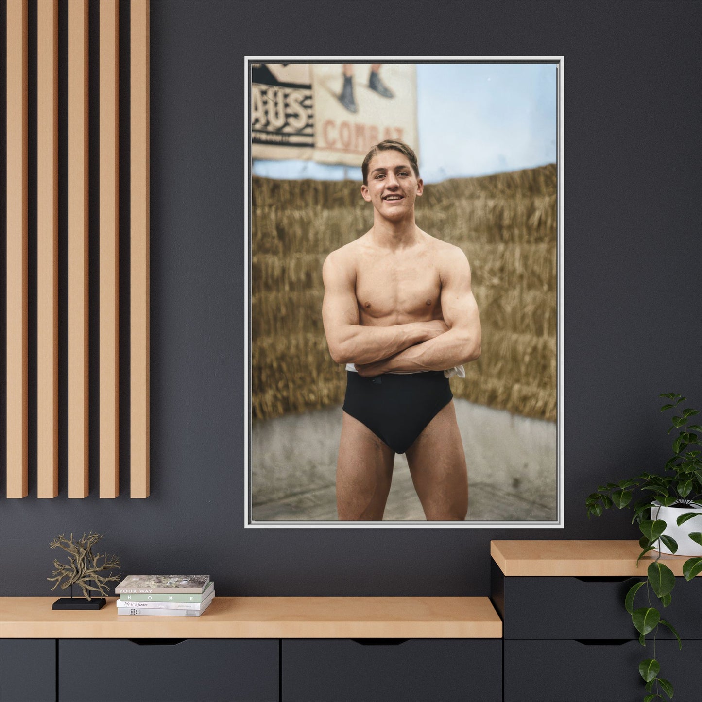 athlétisme 047 | Framed Vintage Photo - Matte Canvas
