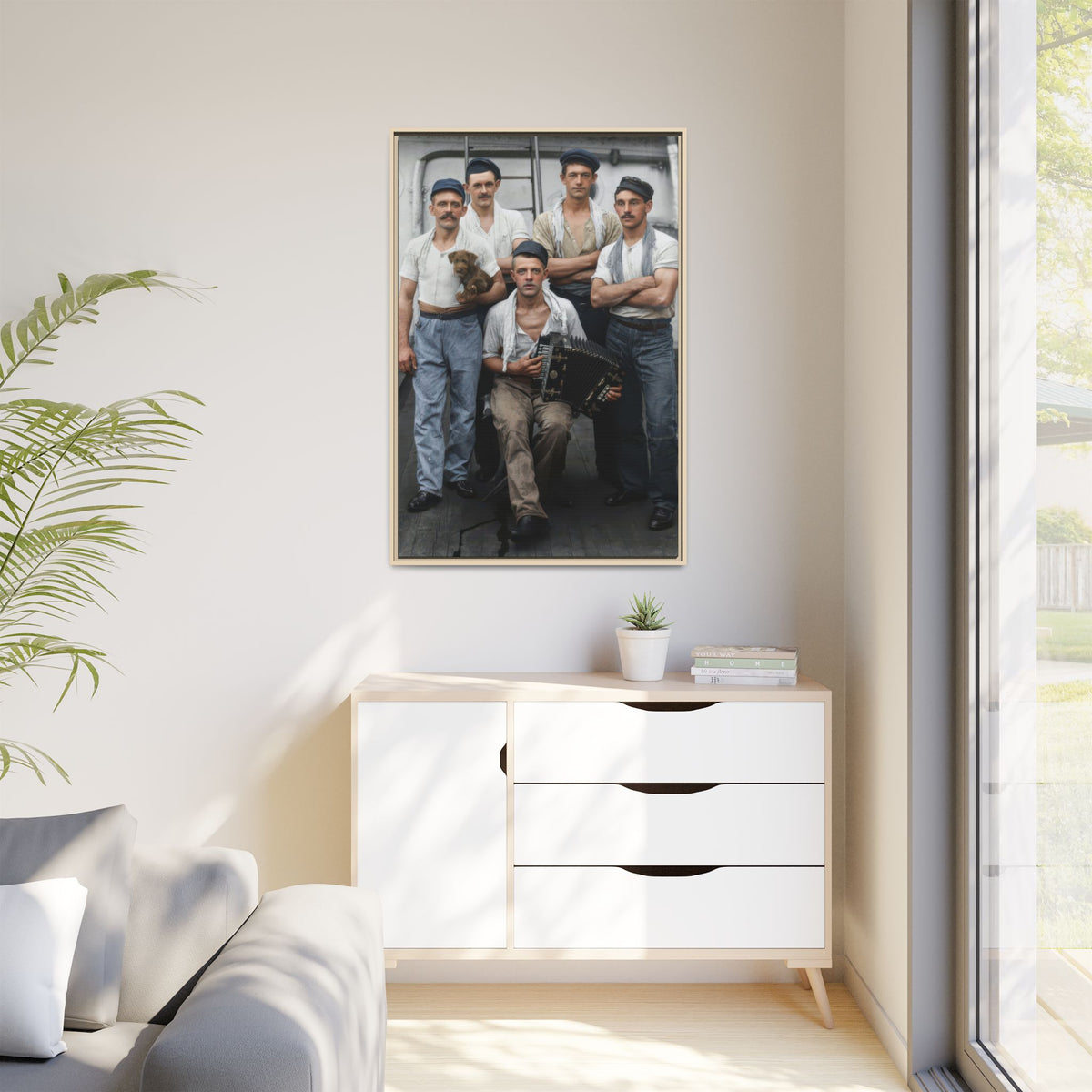 hommes 002 | Framed Vintage Photo - Matte Canvas