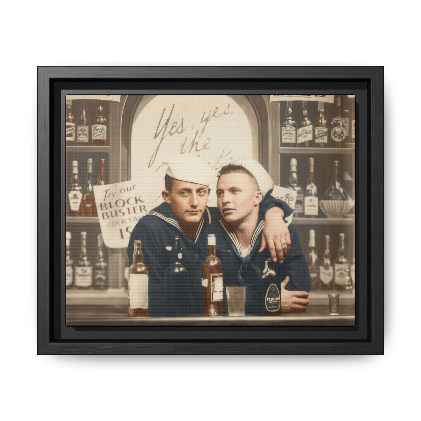 paire 048 | Framed Vintage Photo - Matte Canvas