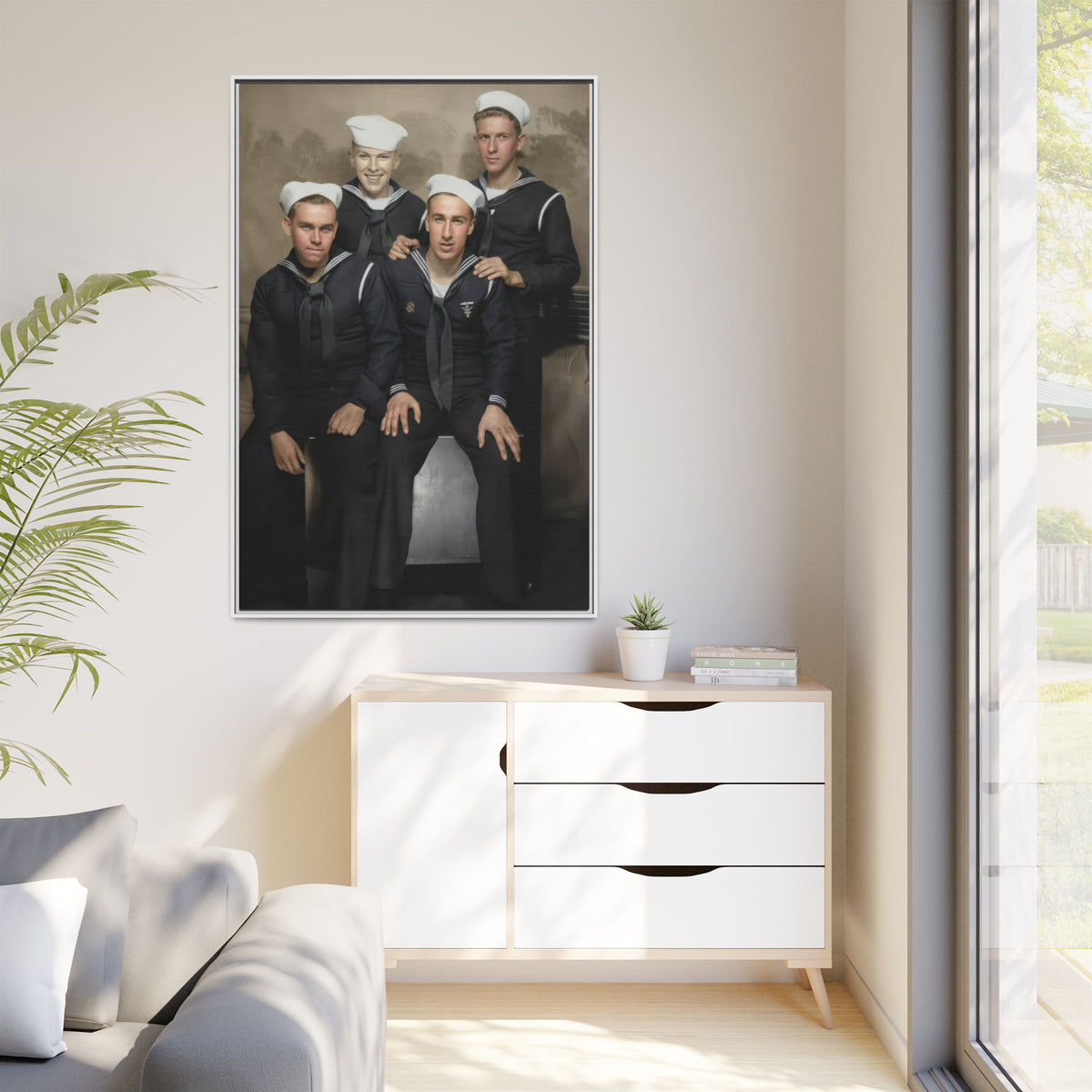 hommes 011 | Framed Vintage Photo - Matte Canvas