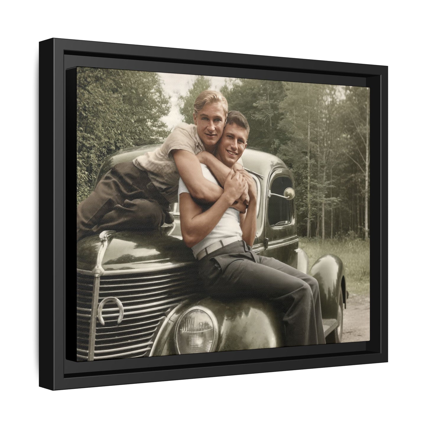 paire 045 | Framed Vintage Photo - Matte Canvas