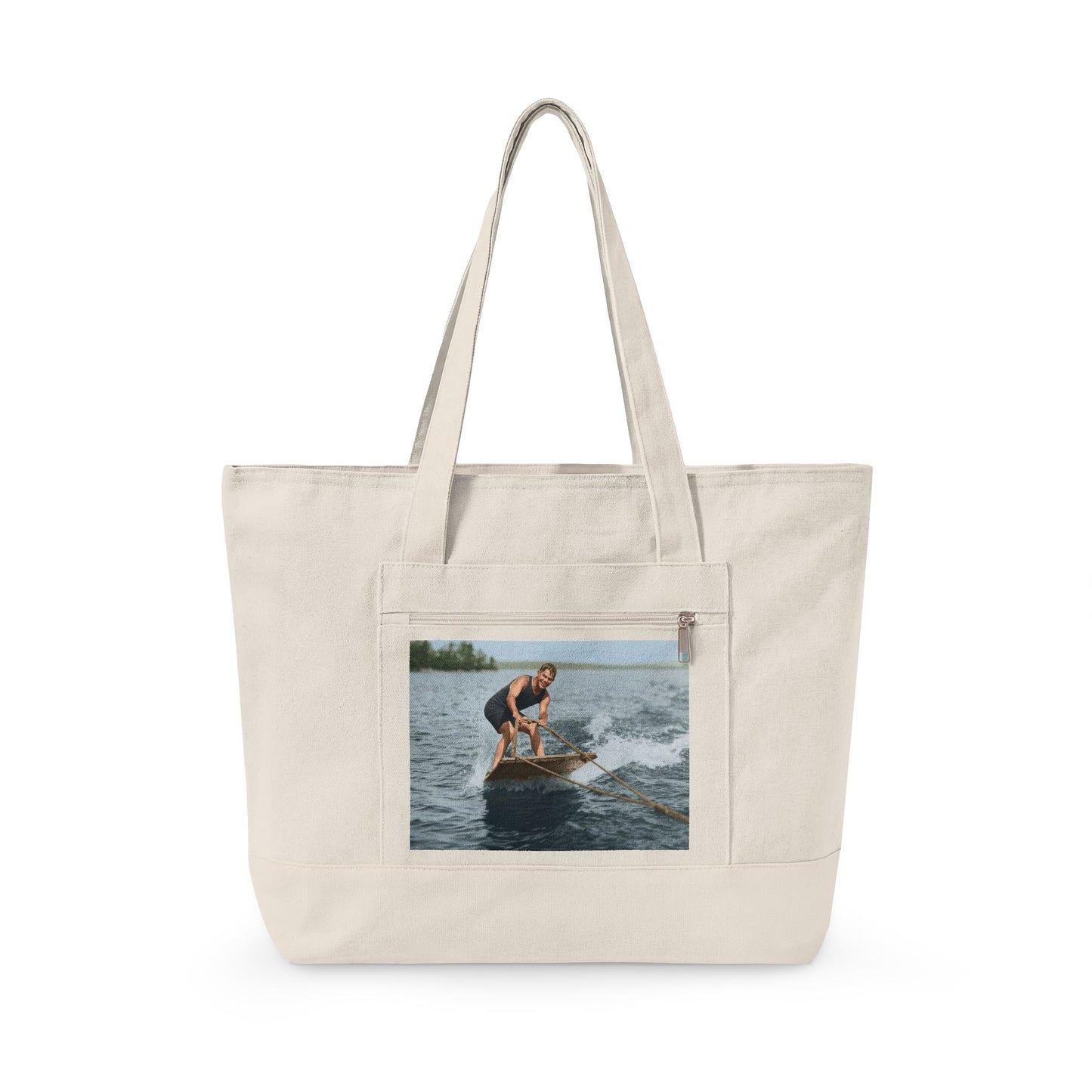 Beach Day Zippered Canvas Tote | nager 015